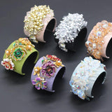 Baroque Crystal Rhinestone Woven Ladies Prom Bracelet Flannel Geometric 724
