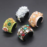 Baroque Crystal Rhinestone Woven Ladies Prom Bracelet Flannel Geometric 724
