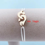 Stainless Steel Rose Handcuff Bracelet Rope Charm Menottes Bijoux