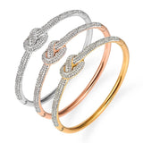 Full Crystals Knot Bangles Bracelets For Women Lady Charm Party Jewelry
