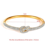 Full Crystals Knot Bangles Bracelets For Women Lady Charm Party Jewelry