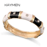 KAYMEN Women's CZ Dimonds Colorful Bracelet Cuff Bangle