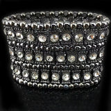 Wide Retro Punk Crystal Woven Beaded Bracelet