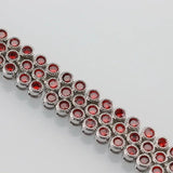 925 Mark Garnet Big Jewelry Link Bracelet Bangle For Women