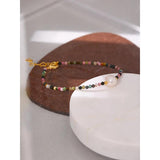 Natural Tourmaline Pearls Beaded Bracelets Colorful Women Statement Jewelry
