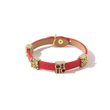 CHHC Letter Bangle Red Green Leather Bracelets For Women