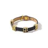 CHHC Letter Bangle Red Green Leather Bracelets For Women