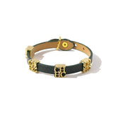 CHHC Letter Bangle Red Green Leather Bracelets For Women