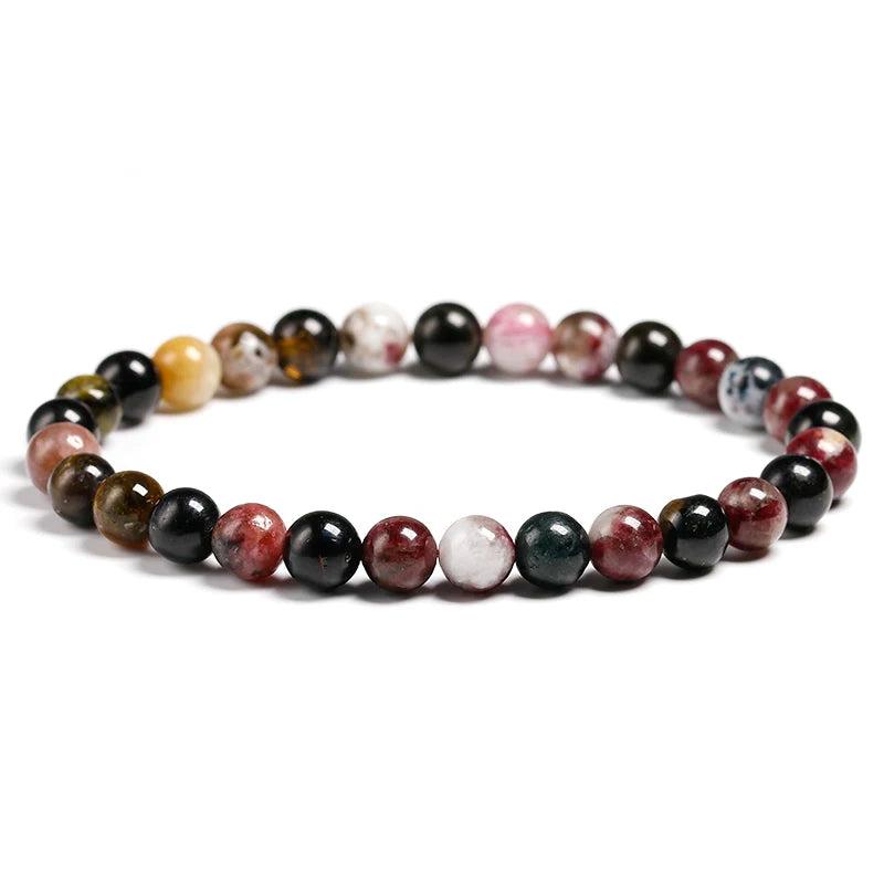 Natural Mix Tourmaline Bracelet 6mm 8mm 10mm Bead Quartz Bracelet