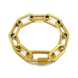 Big Carabiner Lock Clasp Chain Link Charm Femme Bracelet