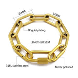 Big Carabiner Lock Clasp Chain Link Charm Femme Bracelet