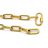 Big Carabiner Lock Clasp Chain Link Charm Femme Bracelet