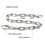 Big Carabiner Lock Clasp Chain Link Charm Femme Bracelet