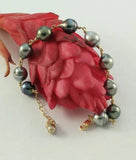 Sterling Silver Seed Pearl Link Chain Bracelet Small Real Rice Pearl Bracelet