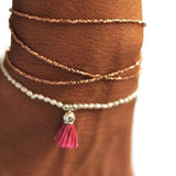 Rose Bracelet, Triple Wrap Beaded Bracelet, Wrap Bracelet