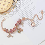 European Style Leaves & Butterfly Pendant Beads Charm Bracelets