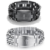 Vintage Bible Cross Chain Bracelet Men Punk Stainless Steel Jewelry Gift
