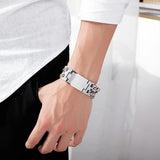 Vintage Bible Cross Chain Bracelet Men Punk Stainless Steel Jewelry Gift