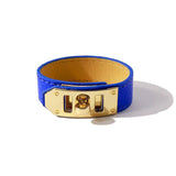 Women's Leather Circle Plated Bracelet with Rotating Buckle