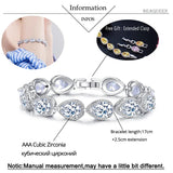 CZ Natural Stone Beads Austrian Crystal Connected Bracelets