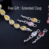 CZ Natural Stone Beads Austrian Crystal Connected Bracelets