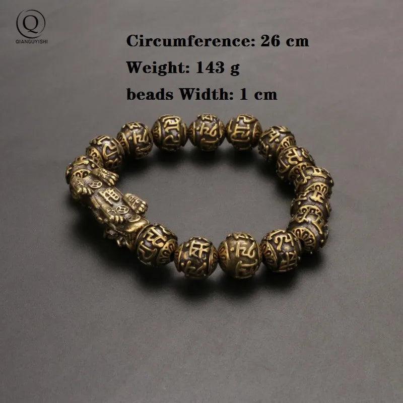 Vintage Copper Animal Beads Chains Bracelets Brass Rosary Bangles