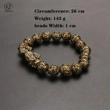 Vintage Copper Animal Beads Chains Bracelets Brass Rosary Bangles
