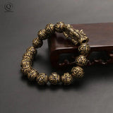 Vintage Copper Animal Beads Chains Bracelets Brass Rosary Bangles