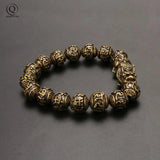 Vintage Copper Animal Beads Chains Bracelets Brass Rosary Bangles
