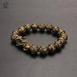 Vintage Copper Animal Beads Chains Bracelets Brass Rosary Bangles