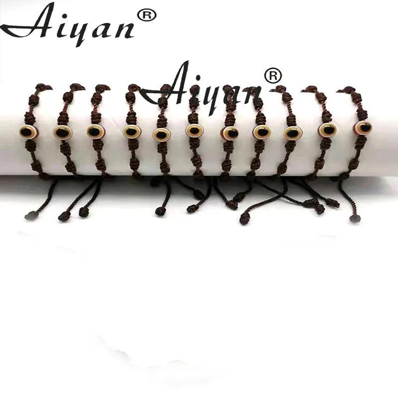 12Pcs 6MM Resin Eye Baby Size Screw Joint Bracelet With Exorcism Protection Gift