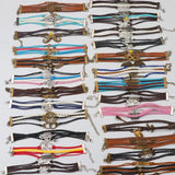 Retro Multilayer Leather Bracelets Hand Woven Charm Bangles Jewelry
