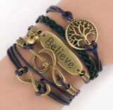 Retro Multilayer Leather Bracelets Hand Woven Charm Bangles Jewelry