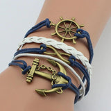 Retro Multilayer Leather Bracelets Hand Woven Charm Bangles Jewelry