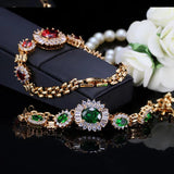 CWWZircons Nigerian Green CZ Crystal Charm Bracelet For Women