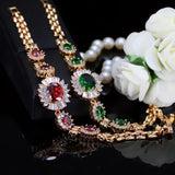 CWWZircons Nigerian Green CZ Crystal Charm Bracelet For Women