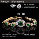 CWWZircons Nigerian Green CZ Crystal Charm Bracelet For Women