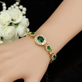 CWWZircons Nigerian Green CZ Crystal Charm Bracelet For Women