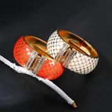 Fish Scale Pattern Glitter Bracelet Rhinestone Bangle Wedding Jewelry