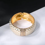 Fish Scale Pattern Glitter Bracelet Rhinestone Bangle Wedding Jewelry