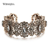 Vintage Grey Crystal Bangles BoHo Adjustable Bracelets