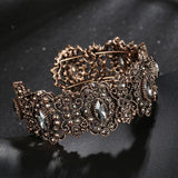Vintage Grey Crystal Bangles BoHo Adjustable Bracelets