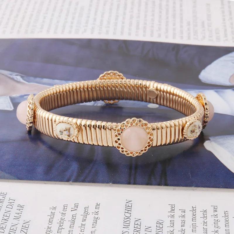 NFWF Spring Bracelet Bangles For Women Natural Stone Exaggeration Jewelry
