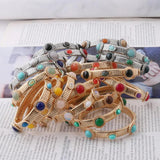 NFWF Spring Bracelet Bangles For Women Natural Stone Exaggeration Jewelry