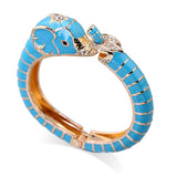 Chunky Elephant Cuff Bracelet Enamel Bangle for Women