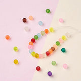 100Pcs Mixed Round Frosted Glass Beads Bracelet Necklace DIY Jewelry Making