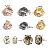 8mm 10mm 12mm Rhinestone Crystal Rondelle Beads Copper Spacer Charms