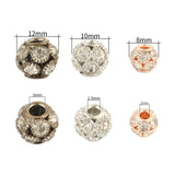 8mm 10mm 12mm Rhinestone Crystal Rondelle Beads Copper Spacer Charms