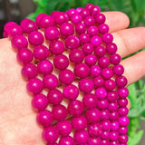 Fuchsia Sugilite Jade Round Stone Beads for Jewelry Making