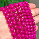 Fuchsia Sugilite Jade Round Stone Beads for Jewelry Making